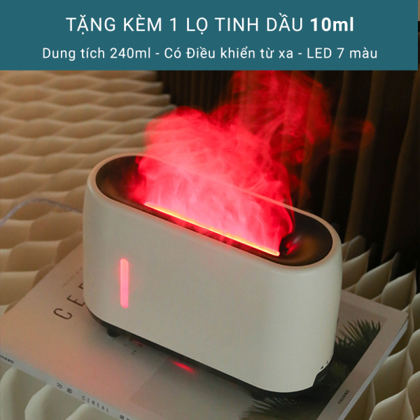 Máy xông tinh dầu ngọn lửa 7 màu JR191